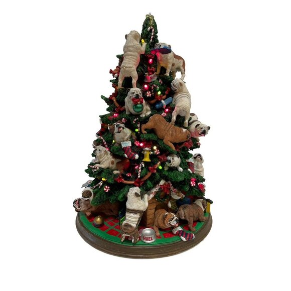 Danbury mint english bulldog christmas tree